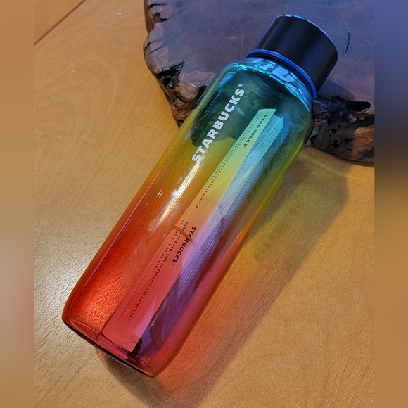 Starbucks Transparent Rainbow Ombre Glass Waterbottle 20oz - Picture 1 of 4